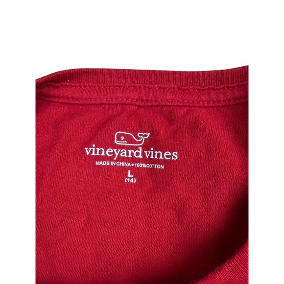Vineyard Vines Red Long Sleeve Whale Pocket T Shirt Kids Size 14 - Picture 5 of 5